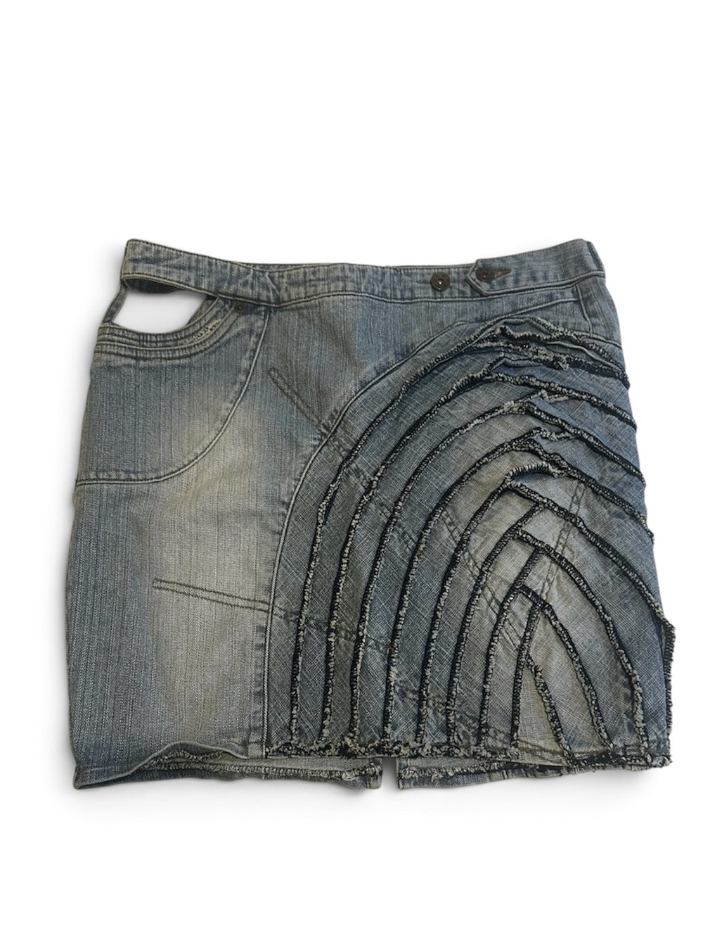 Akademiks Women’s Y2K Patchwork Denim Skirt Size L